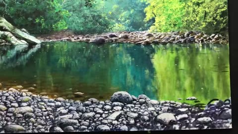 How Use Acrylic For Beautiful River Side Landscape Painting.