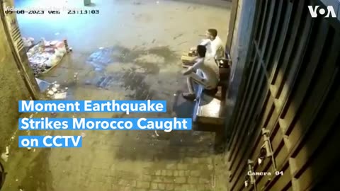 Moment Earthquake Strikes Morocco Caught on CCTV | VOA News