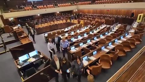 Knesset Building in Jerusalem were forced to run for Bomb Shelters