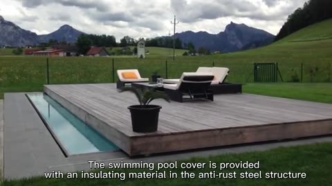 Private Pool and Hot Tub Cover Stainless Steel Automatic Deck Swimming Pool Cover