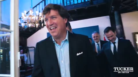 Tucker Carlson met with the President of Serbia, Aleksandar Vučić, at the Serbian Emb