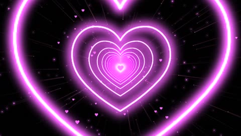 1079. Heart Tunnel Video💖Pink Neon Lights Heart Motion Background Heart