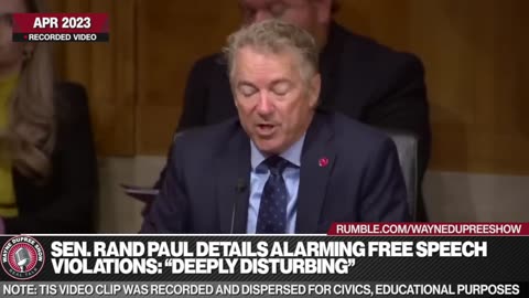 Sen. Paul Rand Details Alarming Free Speech Violations