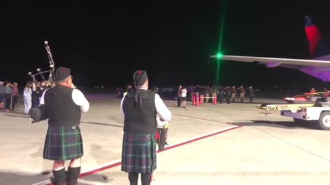 Bag pipes play "Amazing Grace" as Arizona police officer Josh