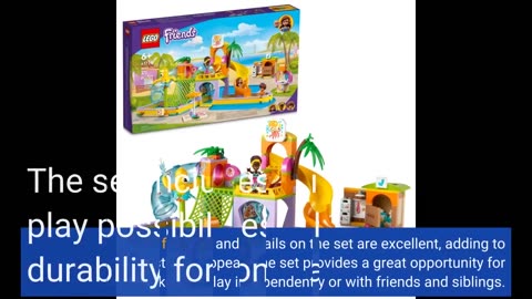 Skim Reviews: LEGO Friends Water Park Set 41720 Swimming Pool and Slides, Heartlake City Toy, P...