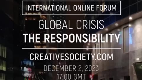 Global Crisis. The Responsibility | International Online Forum. December 2, 2023