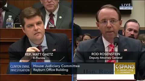 Rep. Matt Gaetz Got Rod Rosenstein To Say He Didn't Read FISA Application