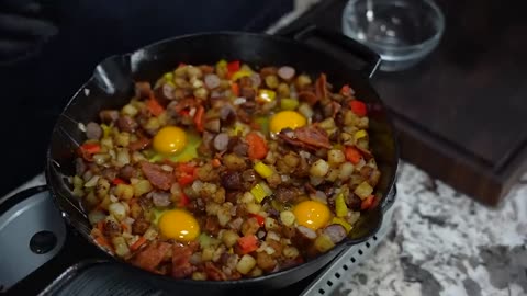 Breakfast skillet recipe, unique.