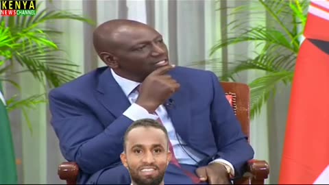 Journalist Ayub Abdikadir asking Ruto tough questions in USA