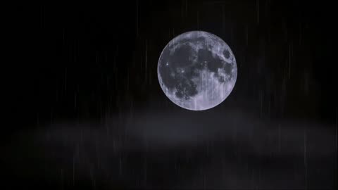 Rain Sounds, Full Moon | Soothing for Relaxing Sleep