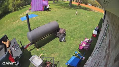 Bounce House Starts Blowing Away at Birthday Party