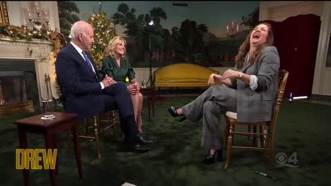 Drew Barrymore Does Her Best Cackling Kamala Impression When Joe Biden Mentions His Wife's Backbone