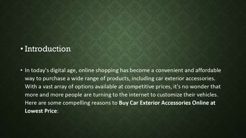 Why Buy Car Exterior Accessories Online at the Lowest Price?