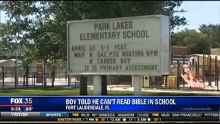 A Florida teacher refused to allow a student to read his Bible doing reading time.