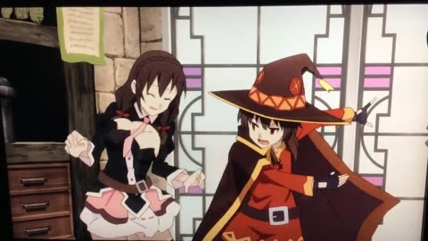 Konosuba megumin slaps her sister yunyun big boobs