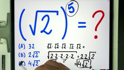 (√2)⁵ = 😱 Raiz Quadrada Elevada à Quinta Potência Você consegue resolver