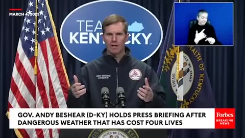 Kentucky Gov. Andy Beshear Holds Press Briefing After Severe Weather That Has Cost Four Lives