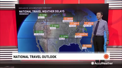 Wednesday's storms will bring travel disruptions across the eastern US.