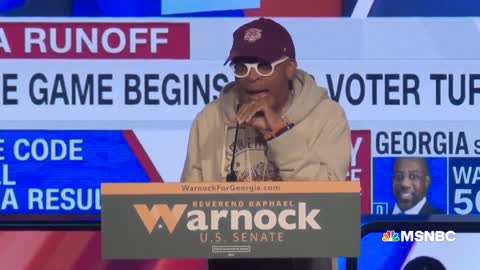 Spike Lee Rallies Crowd At Warnock Party As Votes Are Counted