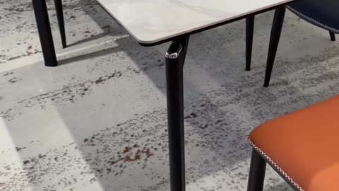 Sleek Sintered Stone Dining Table + Elegant Iron Design!