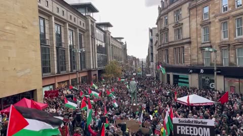 Massive pro-Palestine protest in Glasgow, Scotland