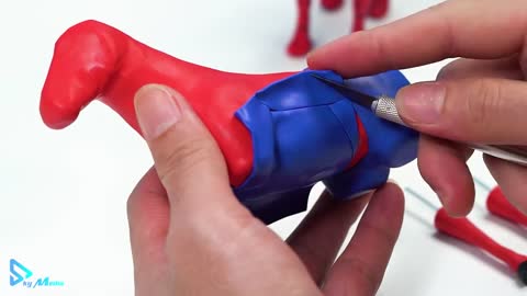 DIY horse mod Superheroes Spider man and Captain America with clay 🧟 Polymer Clay Tutorial