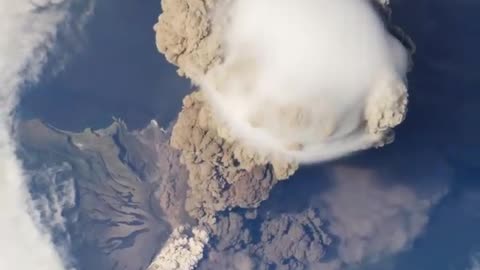 Nasa sarychev volcano eruption from the international space Station