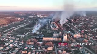 Drone video shows battle in Ukraine's Bakhmut