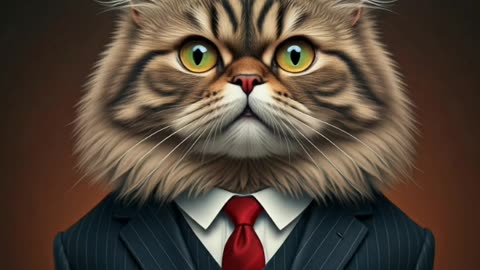 cute cat in 3 piece suit