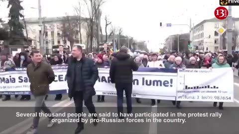 Pro-Russian forces start rally in Moldova - Thousands of people take to the streets