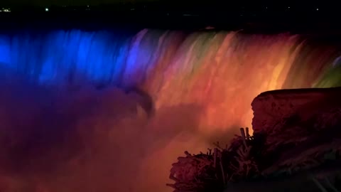 Niagara Falls lights up in support of Ukraine