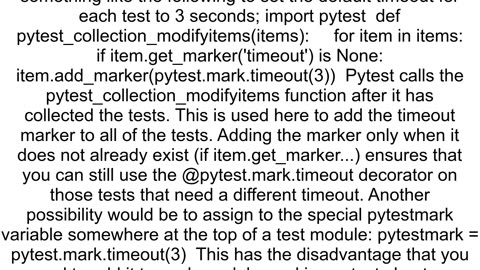 How can I set a default per test timeout in pytest