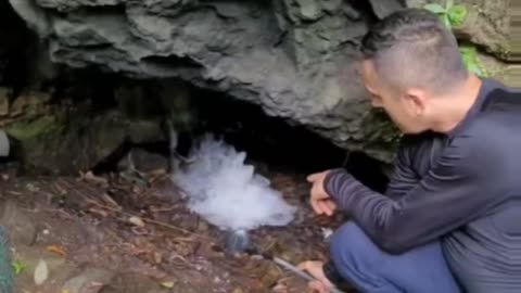 Volcanic Gas Extinguishes Flame