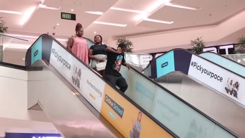 MAN THONG PRANK ON THE ESCALATOR