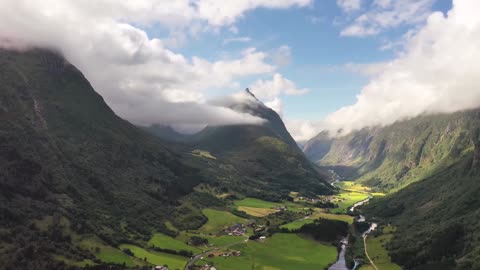 aerial footage beautiful nature norway