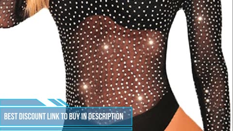 Women Clubwear Long Sleeves Mesh See Through Top Leotard