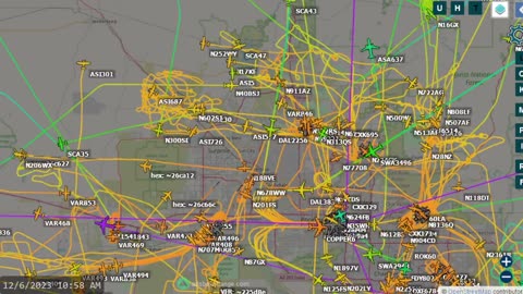 Big Close Up Time Lapse of Phoenix Arizona Airplane Pollution - Dec 10th 2023 -