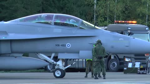 F-18D Hornet hot refueling on the highway