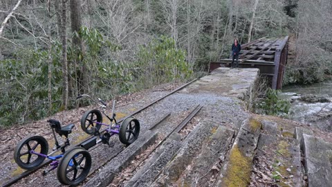 Exploring The Doe River Gorge Railroad On A Rail Bike