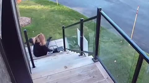 Falling off staircase