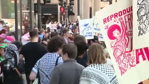 Protests underway in Chicago ahead of DNC