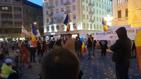 Student UVT la Jos Pandemia Protest Timisoara 8 Noiembrie