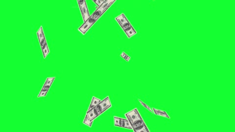 Money rain green screen effect