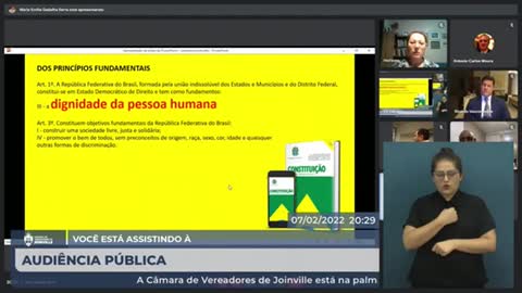 Audiência pública do Passaporte Sanitário na câmara municipal de Joinville