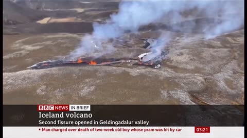 Second fissure opens at volcano outside Reykjavik (6) (Iceland) - BBC News - 6th April 2021