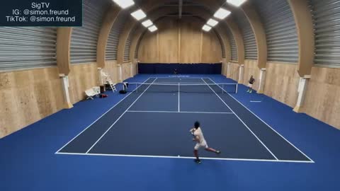 One of the hardest FH's off all time? - Practice points vs Robin Soderling (Former ATP #4)