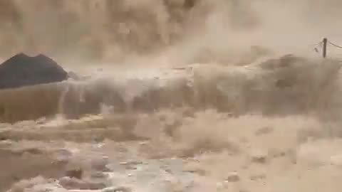 Massive waterfall due heavy rains in the Thiruparappu of Tamil Nadu, India Oct 17