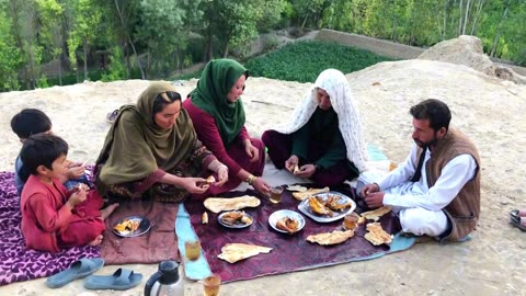 Village Life afghan culture, girl life in mountain, homeless people in Afghanistan