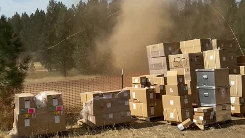 Dust Devil Whips Through Oregon Worksite