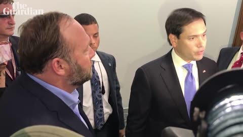 'Don't touch me Marco Rubio and Alex Jones clash